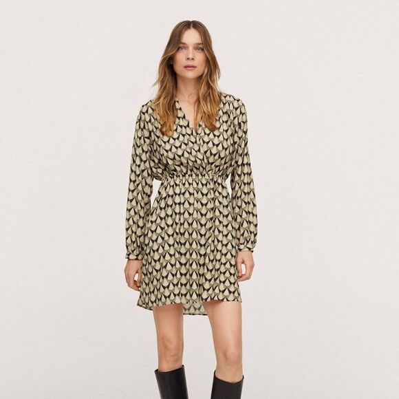 Mango Printed Wrap Dress New - Picture 2 of 8
